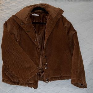 12th Tribe Brown Corduroy Puffer Jacket
